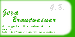 geza brantweiner business card